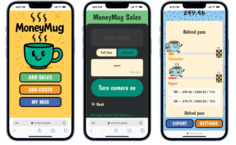 Moneymug app preview